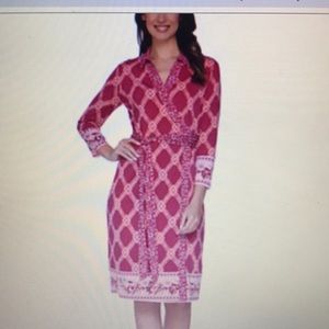 C wonder printed faux wrap dress L